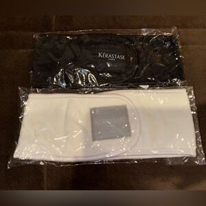 NEW Kérastase Pack of 2 Black & White Spa Headbands Velcro Closure